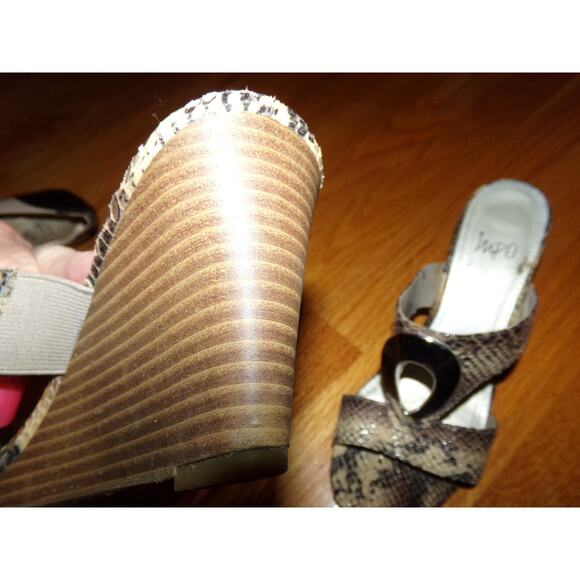 Impo Voyage reptile print wedge slide sandals 8M 3 inch wedge - Picture 6 of 6